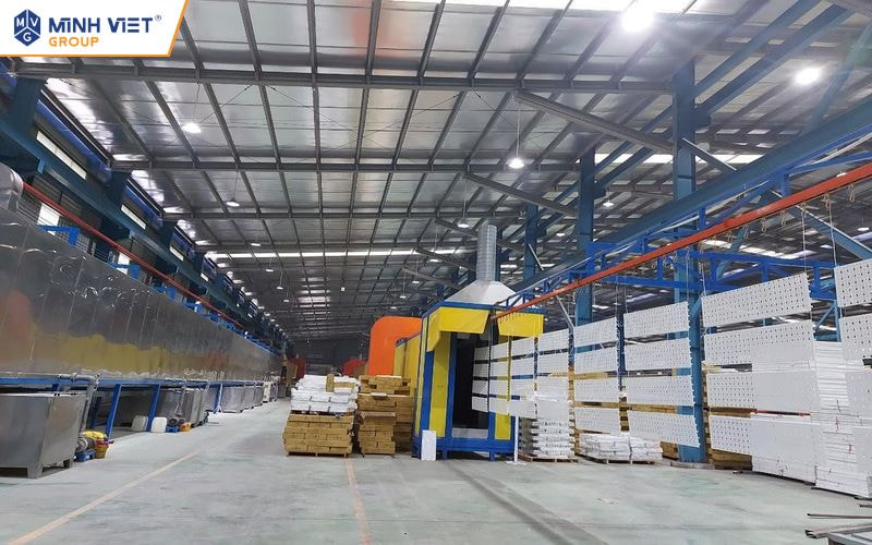 Kho xưởng Quang Minh cho hoạt động sản xuất, gia công và bố trí máy móc
